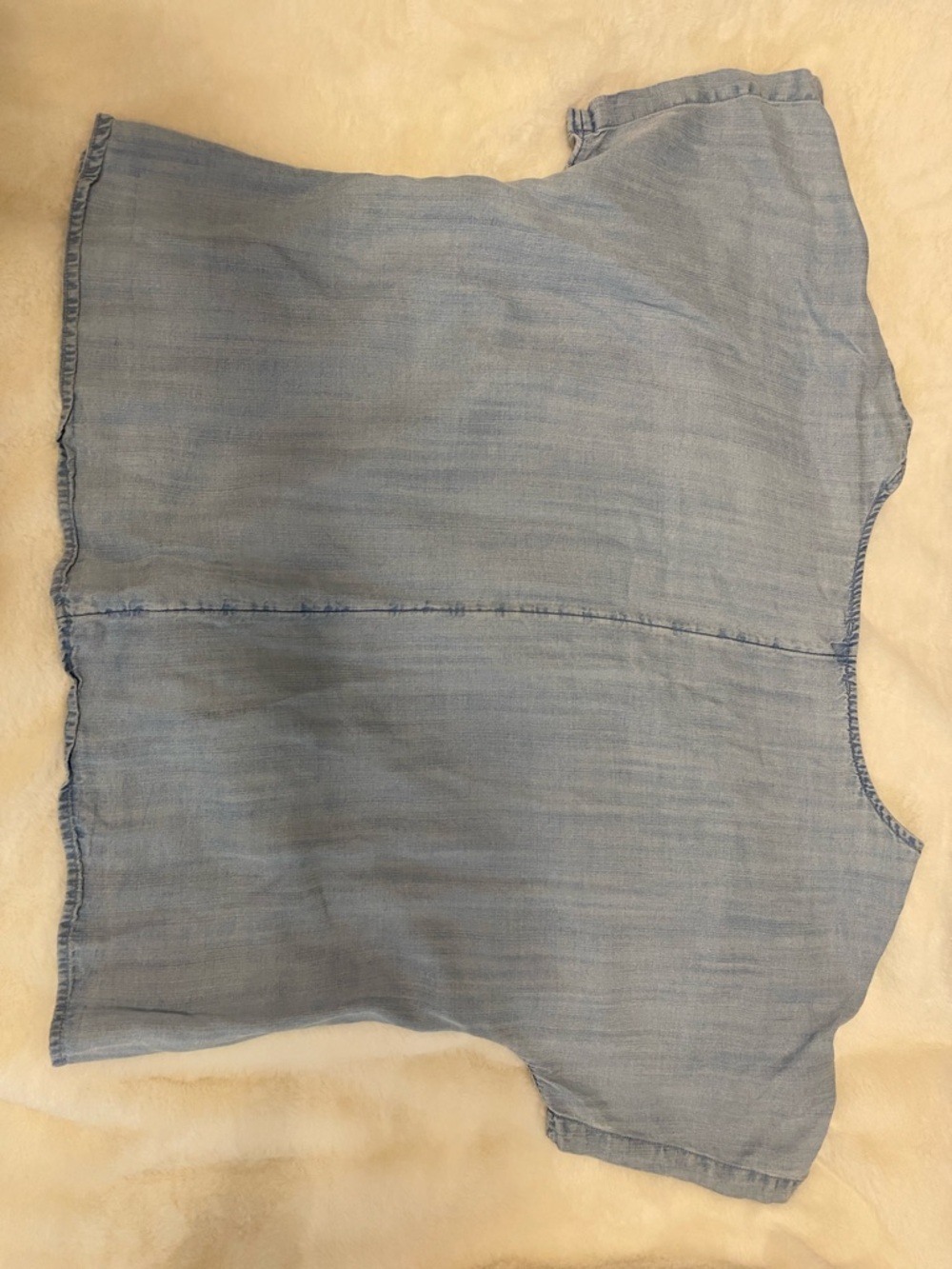LOFT Light weight denim Short Sleeve Tie-Knot Top - Picture 5 of 5